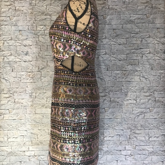 2/$30 FOREVER 21 | Sequin Dress | Pink & Black | M - Picture 7 of 8